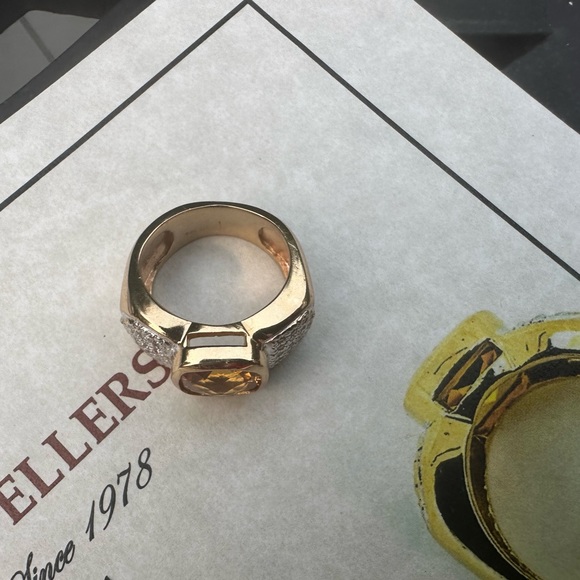 14k yellow gold 3.50 Ct citrine ring - size 6.25 - Picture 10 of 16
